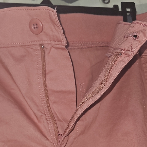 Nwt-Lee Women’s Pink Coral Flat Front Cotton Shorts - Picture 7 of 9